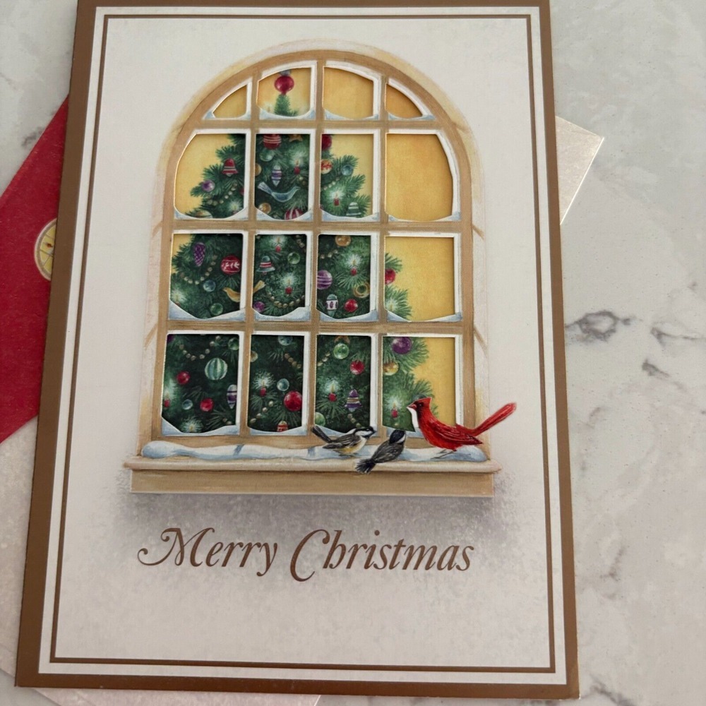 Merry Christmas Holiday Tree Greeting‎ Card with Envelope National Wildlife